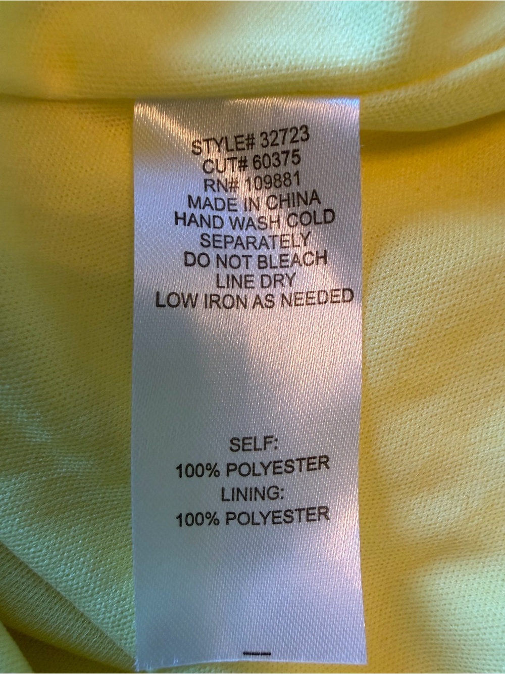 Oleg Cassini Vintage Sz 8 Yellow Pleated Sleeveless Tie Neck Cocktail Dress - Picture 8 of 9